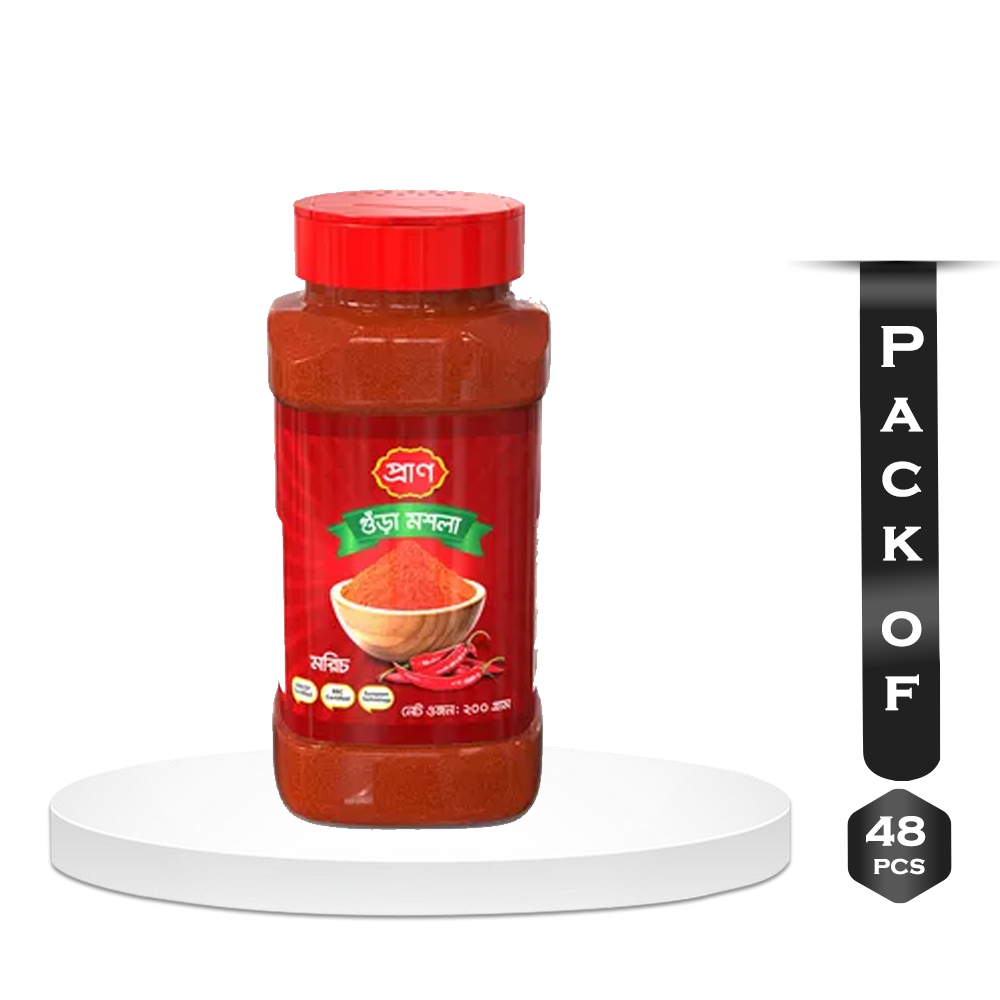 Pack Of 48pcs Pran Chili Powder Jar - 200gm