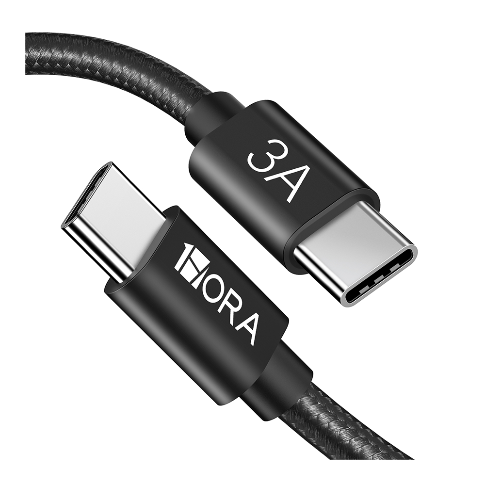 1Hora V8 Series Type-C to Type-C High-Density Braided Data Cable - 1M - Black - CAB265N