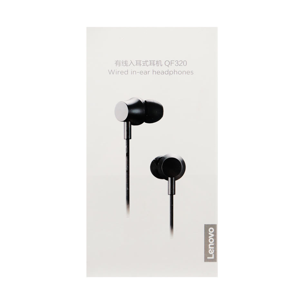 Lenovo QF320 Heavy Bass Wired Earphones - Black