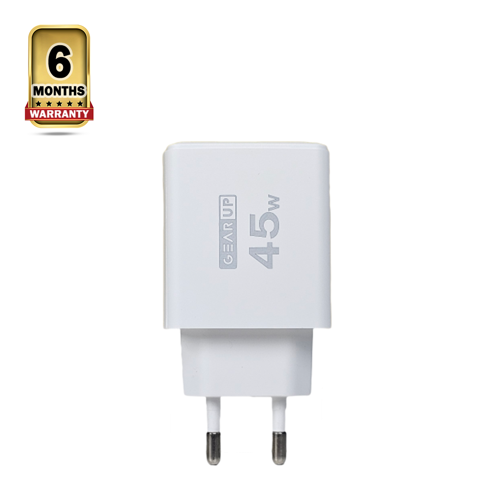 GearUP GP007 Fast Charging USB-C  Wall Charger - 45W - White