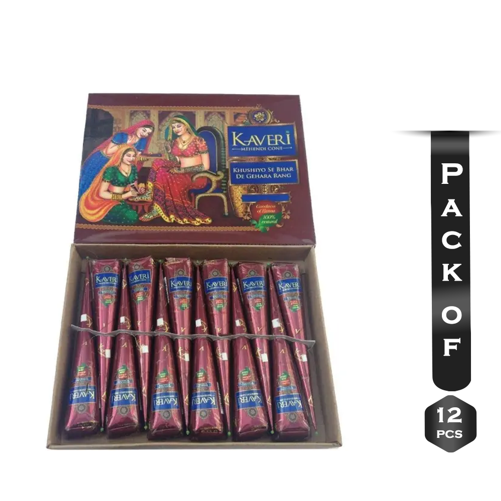 Pack Of 12 pcs Kaveri Mehendi Cone