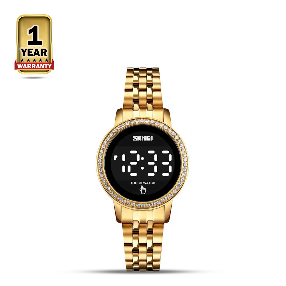 SKMEI 1669 Golden Stainless Steel Digital Watch For Women - Golden