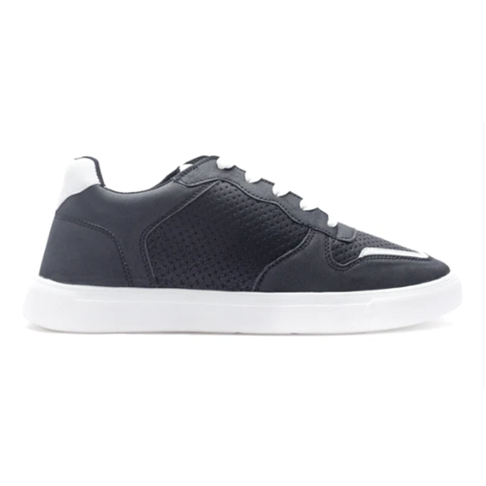 Synthetic Leather Casual Sneakers Shoe for Men - Black - RSS00002