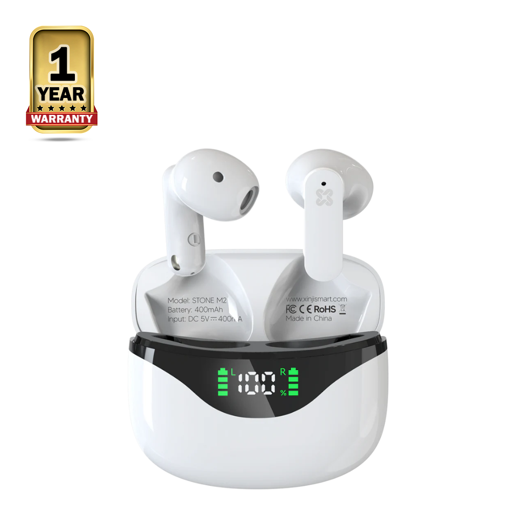 Xinji Stone M2 Wireless Earbuds - White - XINSTM2WH