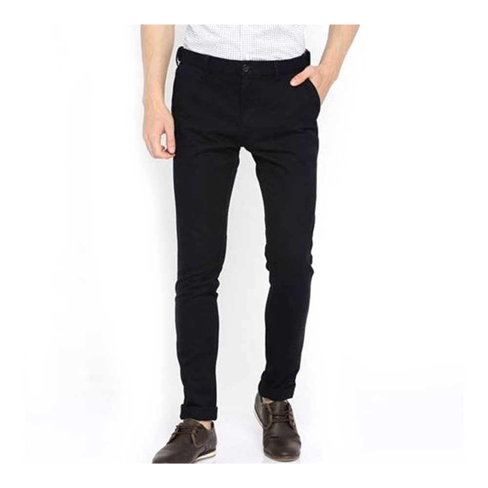 Cotton Chinos Gabardine Pant For Men - Black - NZ-3103