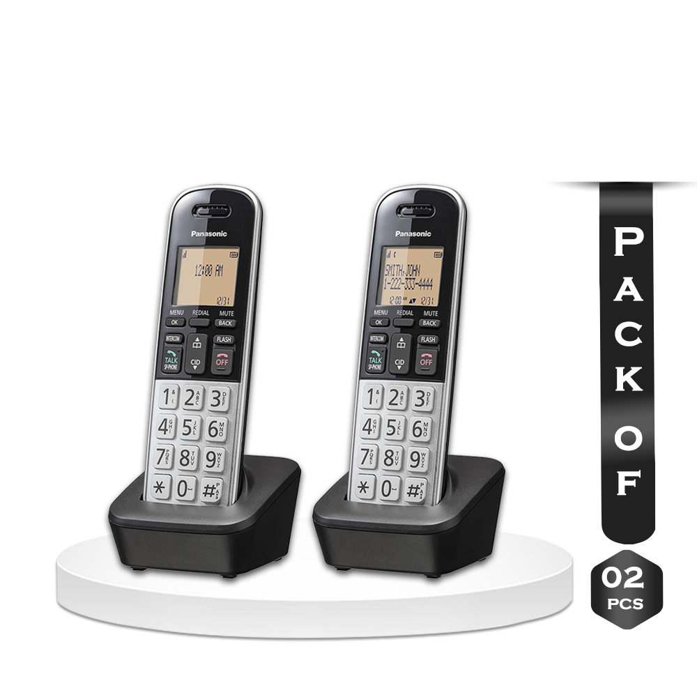 Pack of 2 Pcs Panasonic KX-TGB812S Compact Cordless Telephone - Black and White 