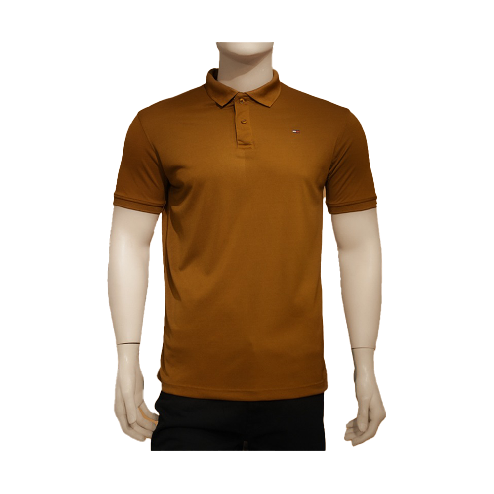 Half Sleeve Cotton Polo Shirt for Men 564 - Mustard