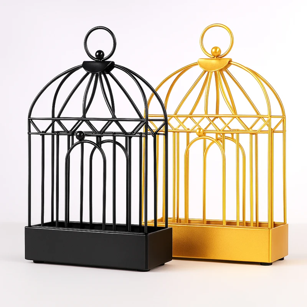 Frame Safe Metal Round Rack Plate Portable Spiral with Cover Mosquito Coil Holder Tray - Golden