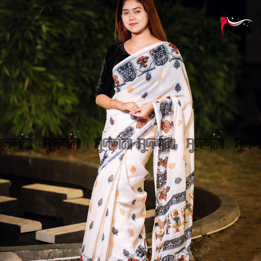 Chanduri Figure Motive Digital Print Saree - 002