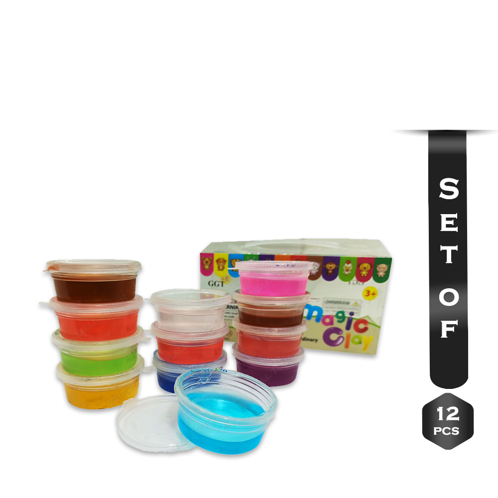 Set of 12 Pcs Gel Clay Slime Play Dough For Kids - Multicolor - 126839891
