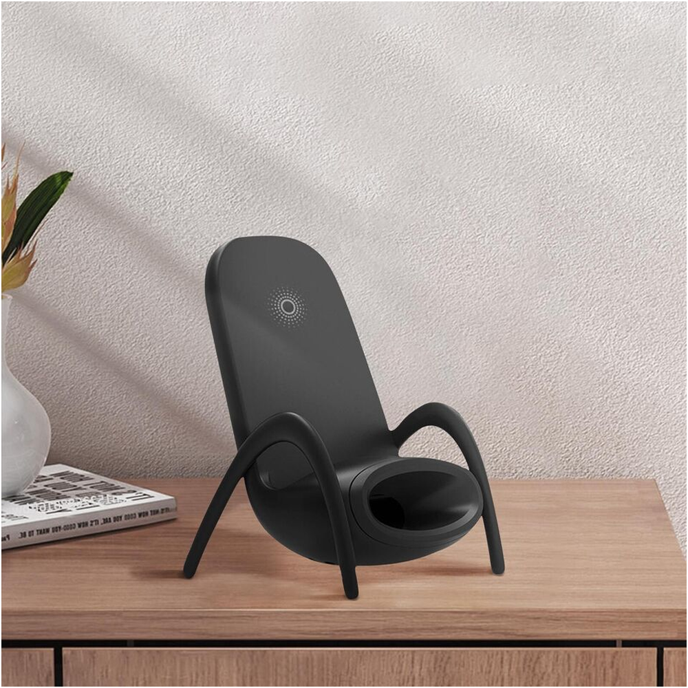 Mini Chair Shape Wireless Fast Charger - Black