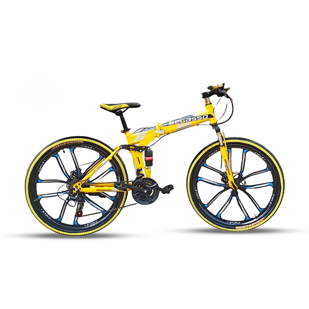 Begasso 26" Inch 10 knives Folding Bicycle - Yellow