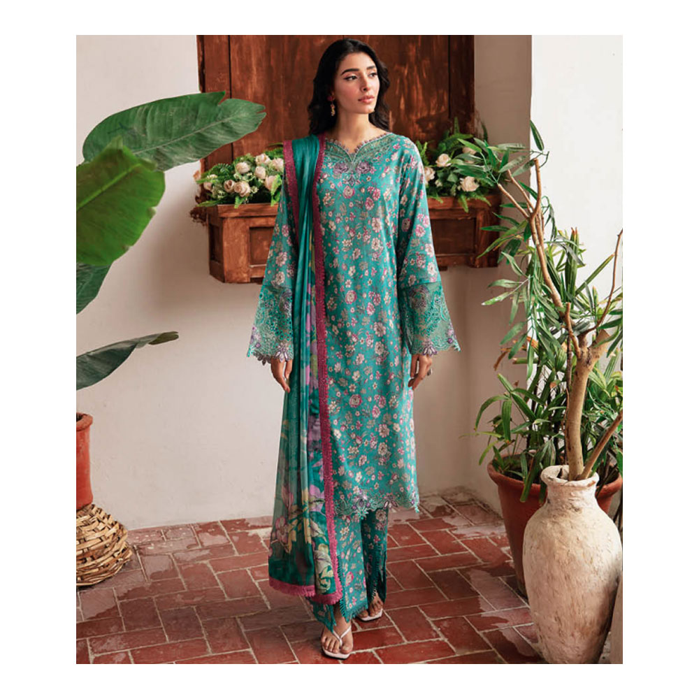 Unstitched Digital Printed Embroidered Lawn for Women - Pest - HP-3PP-401 (1 Pc Ring Free)