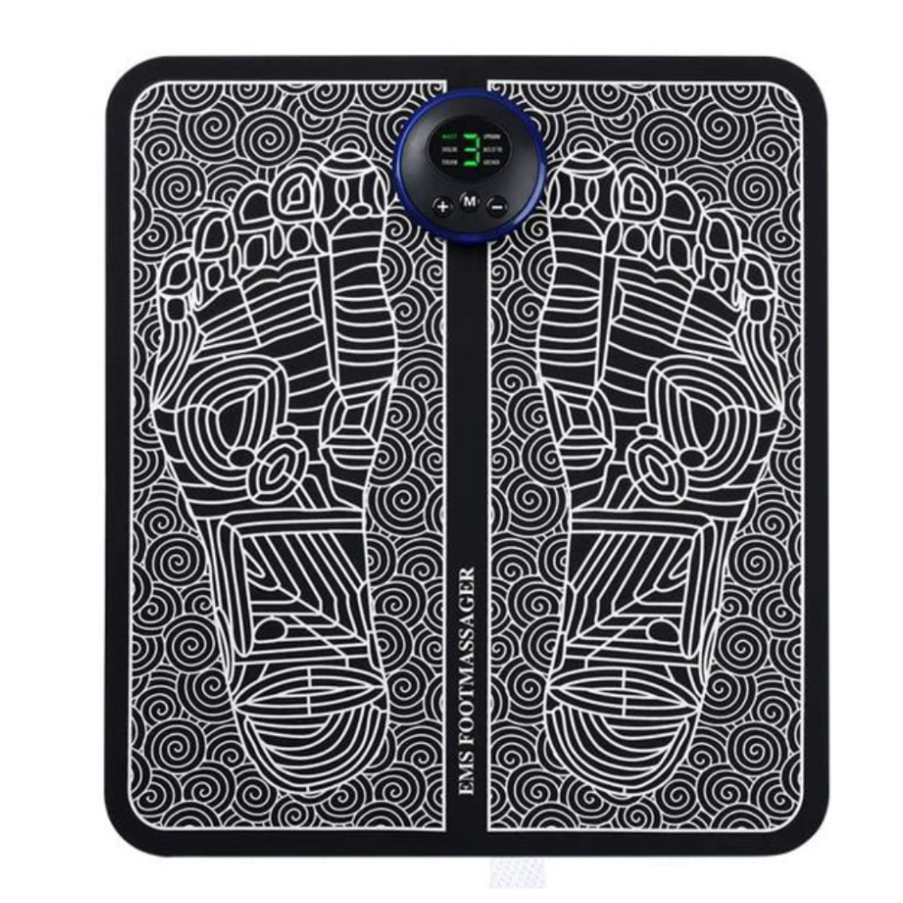 EMS Foot Massage Mat Automatic Electric Physiotherapy Tens Massager  - Black