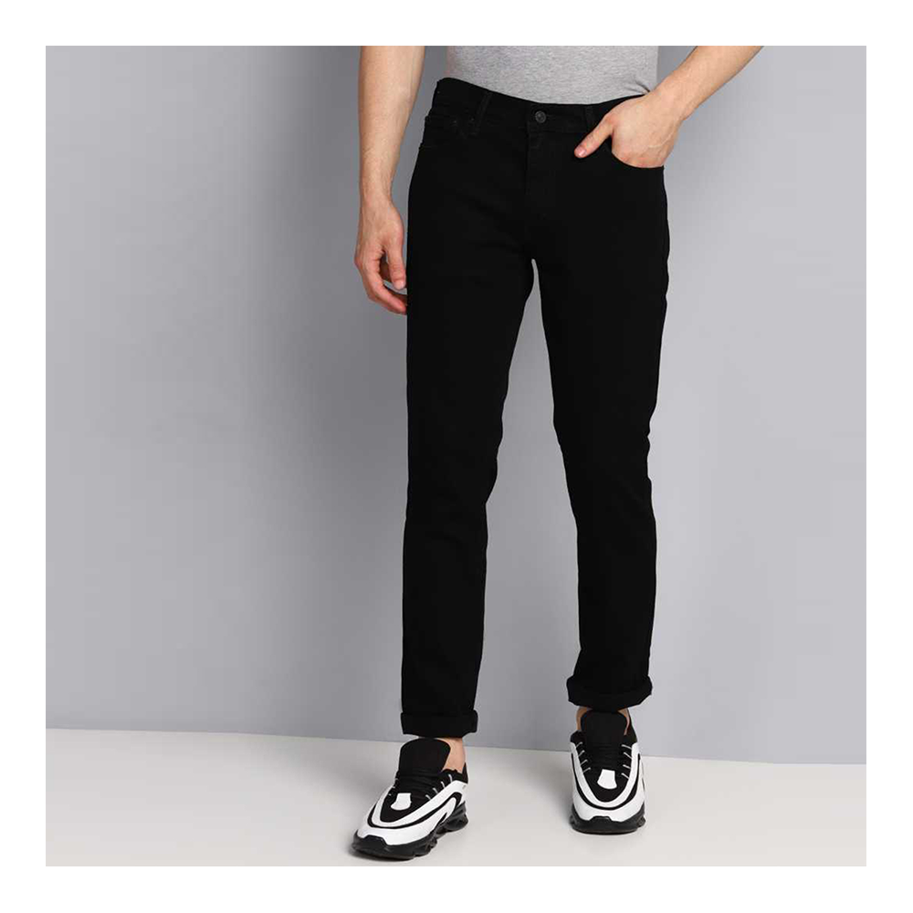 Cotton Semi Stretch Denim Jeans Pant For Men - Deep Black - NZ-13037