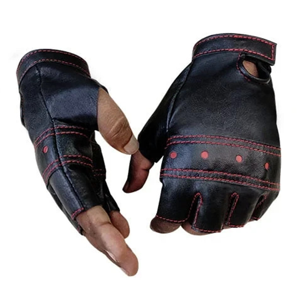 Leather Hand Glove For Men - Black - HG-001