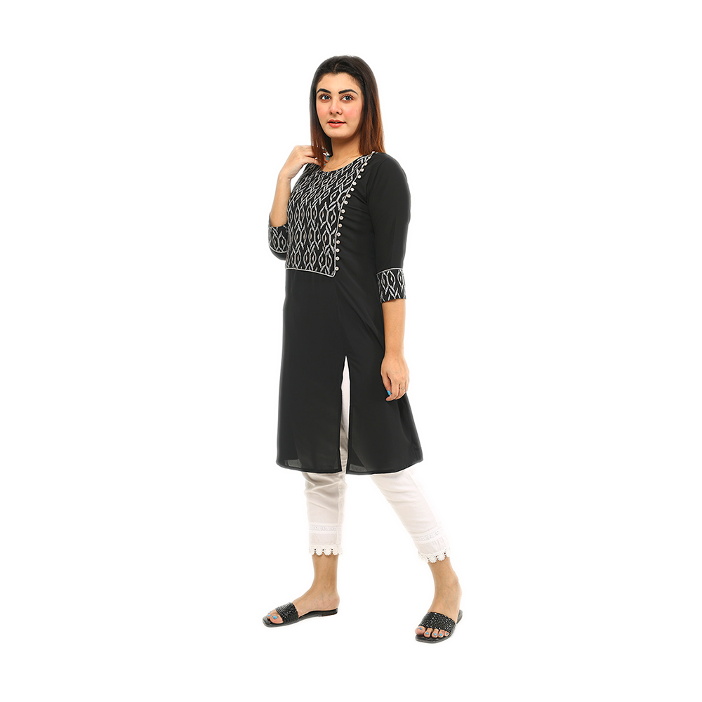 Volantes Cotton 1piece Kameez For Women - Black -  LT0087 MSJ1910222