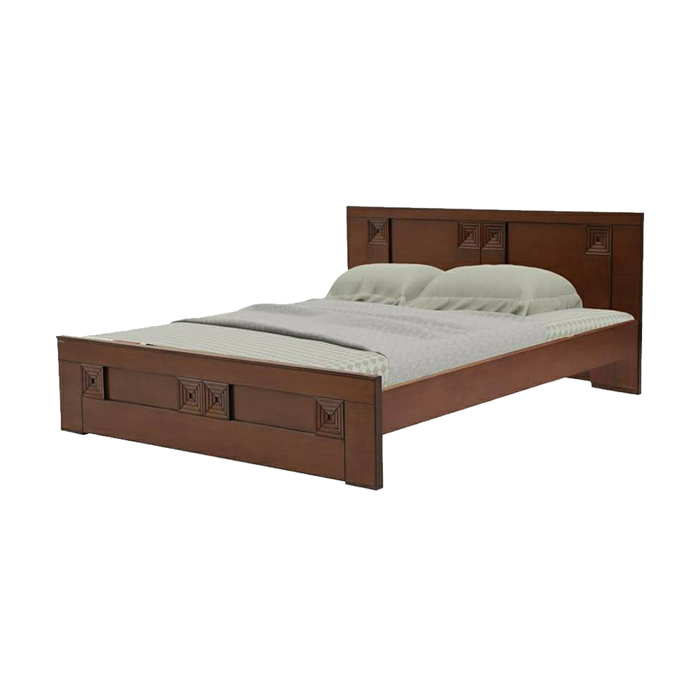 Malaysian Processed Wood Double Size Bed - 5'*7' Feet