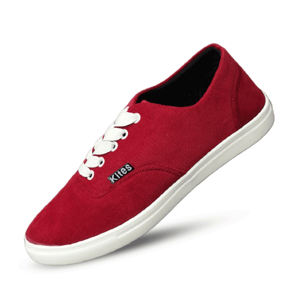 Kites Corduroy Fabric Light Casual Canvas Shoe For Men - Maroon - SK1041