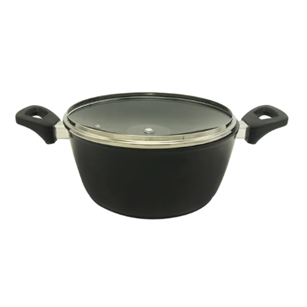 Hamko Induction Bottom Casserole Pan With Glass Lid - 24cm