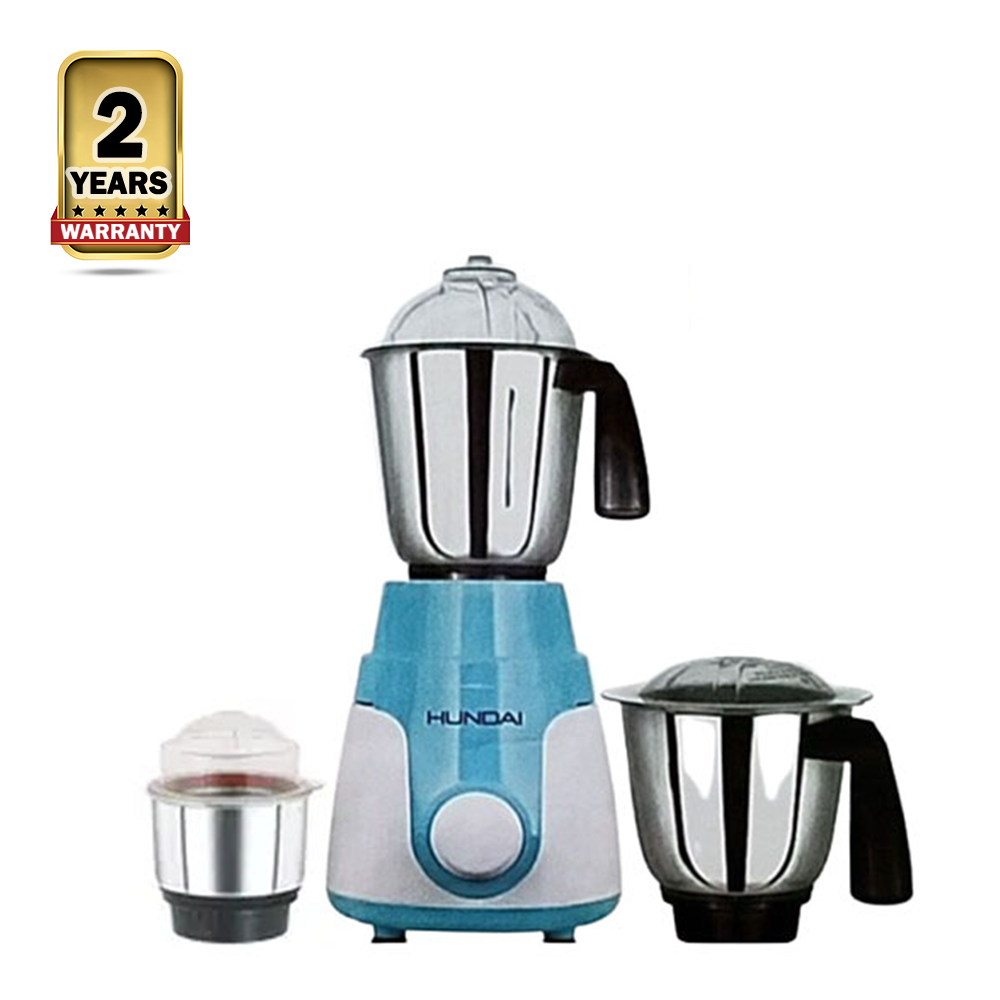 Hundai Stainless Steel Mixer Grinder Blender - 850W - White And Blue