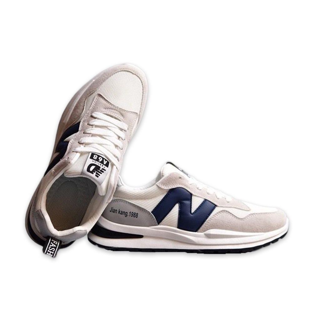 New Balance Leather Mesh Sneaker For Men - Off White