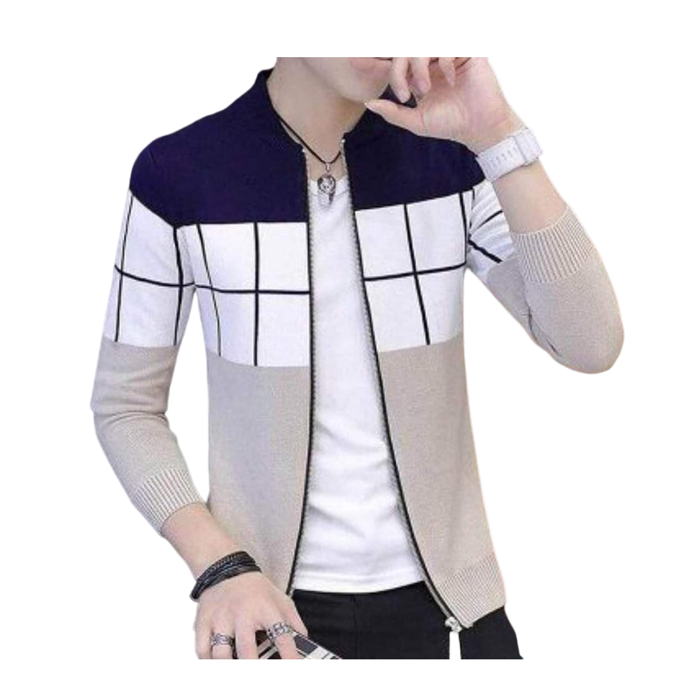 Cotton Fleece Hoodie Jacket for Man - Multicolor - H-32