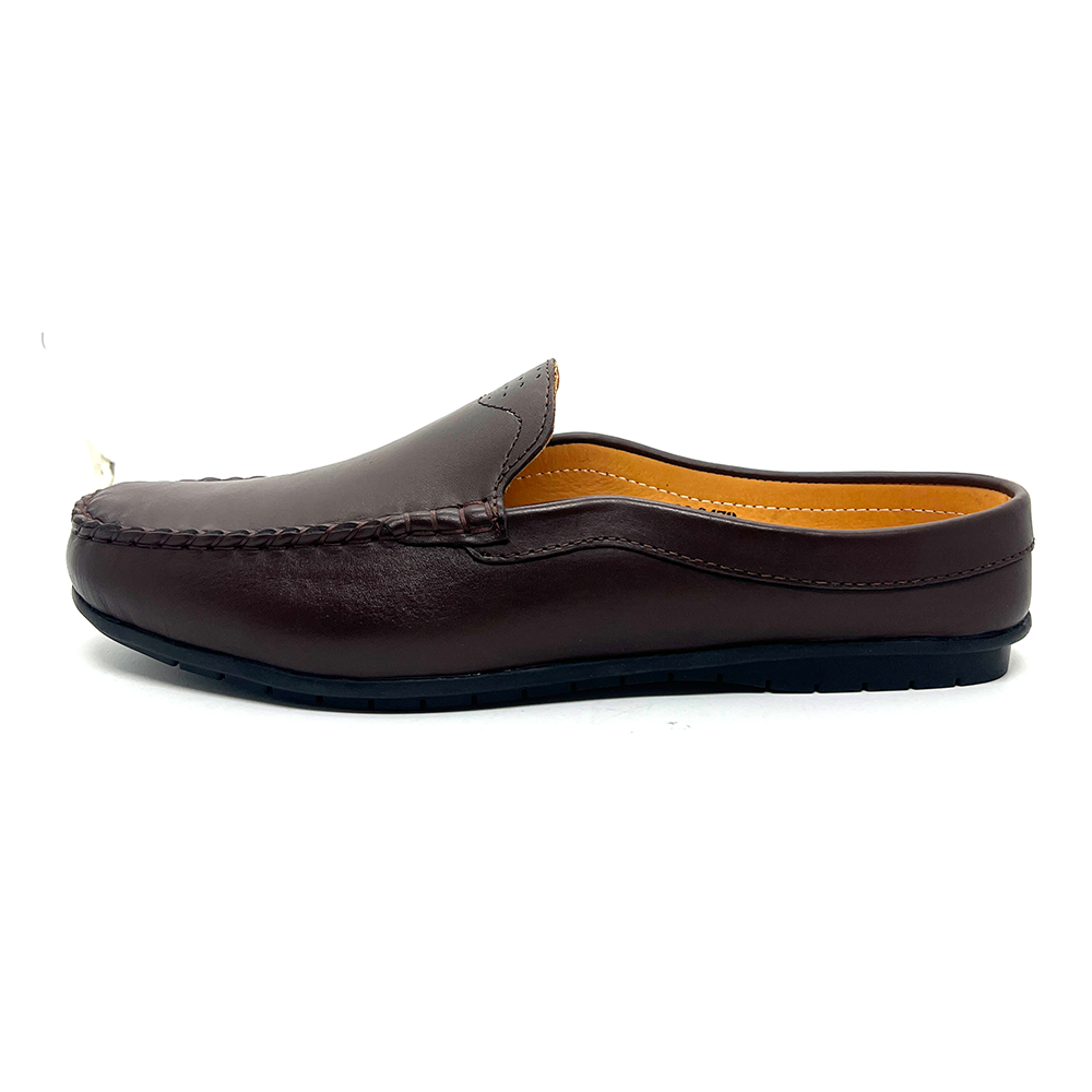 B&W Leather Half Loafer For Men - Chocolate - BW20479