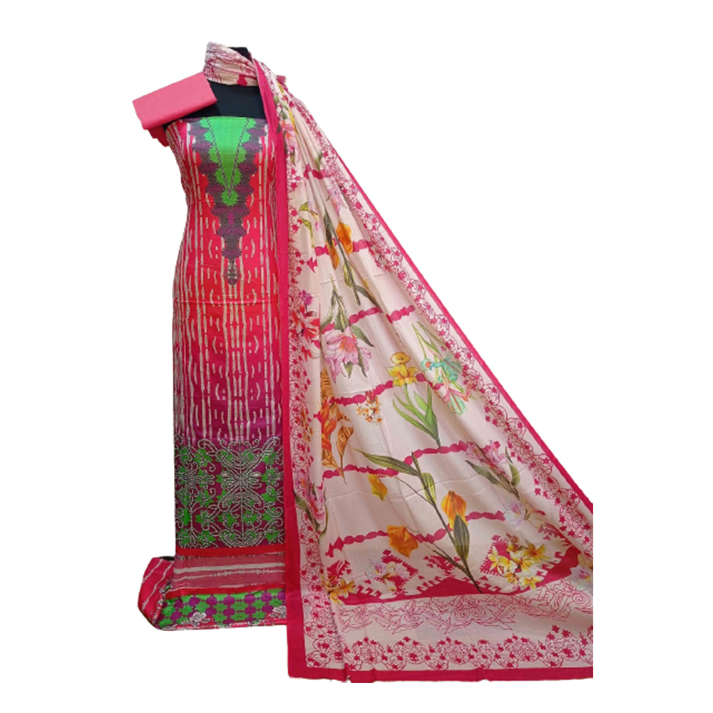 Unstitched Cotton Digital Printed Malhar Salwar Kameez for Women - Multicolor - 3R-M05