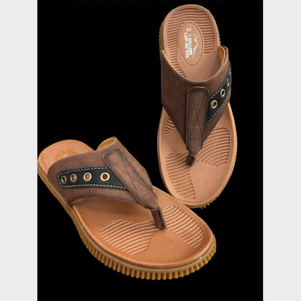 Leather Sandal For Men - Brown - Eid5