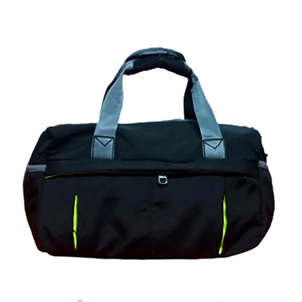 Canvas Fabric Dry and Wet Separation Shoulder Travel Bag - Black - MS BAG 47