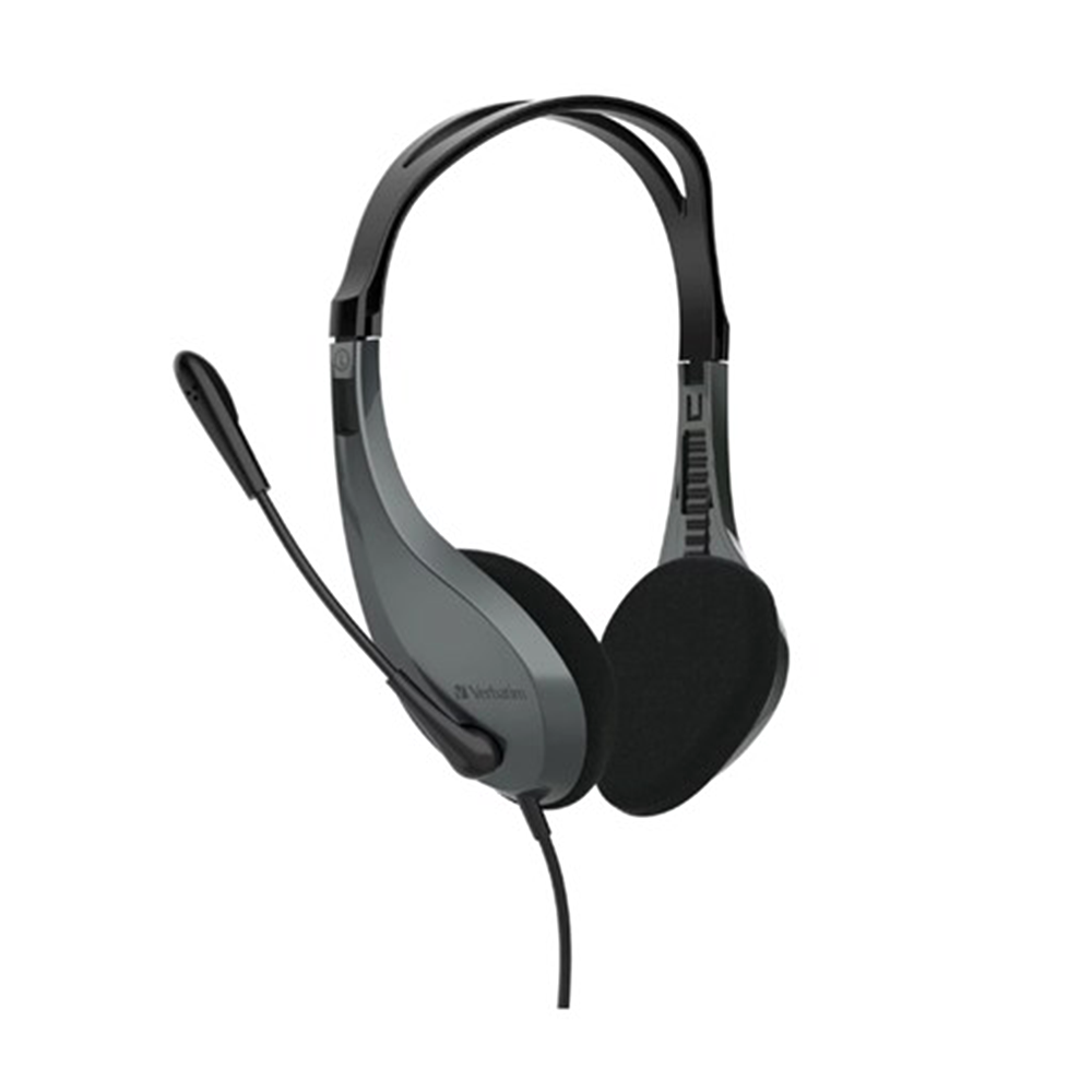 Verbatim Multimedia Headset with Microphone - Black - 41646