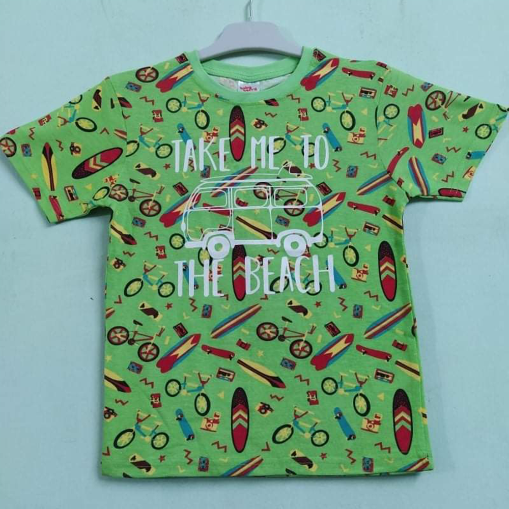 Cotton T-Shirt For Baby Boys - Green - HP-04-BTS