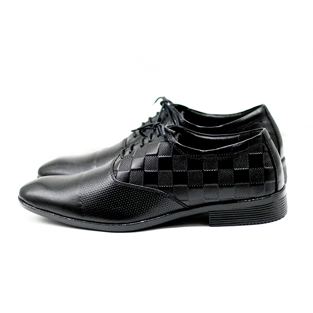 Zays Leather Formal Shoes For Men - Black - SF116