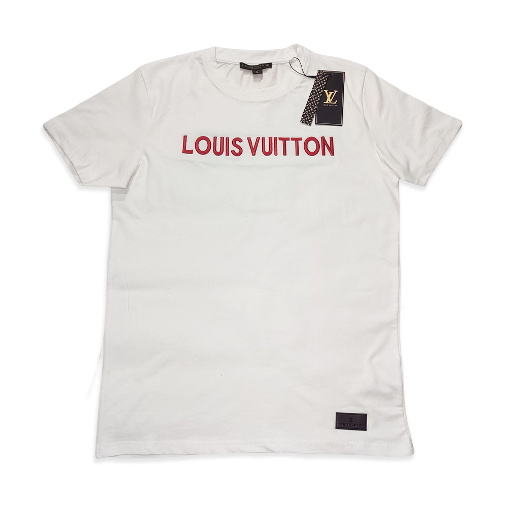 Louis Vuitton Half Sleeve T-Shirt for Men With Branded Box - White