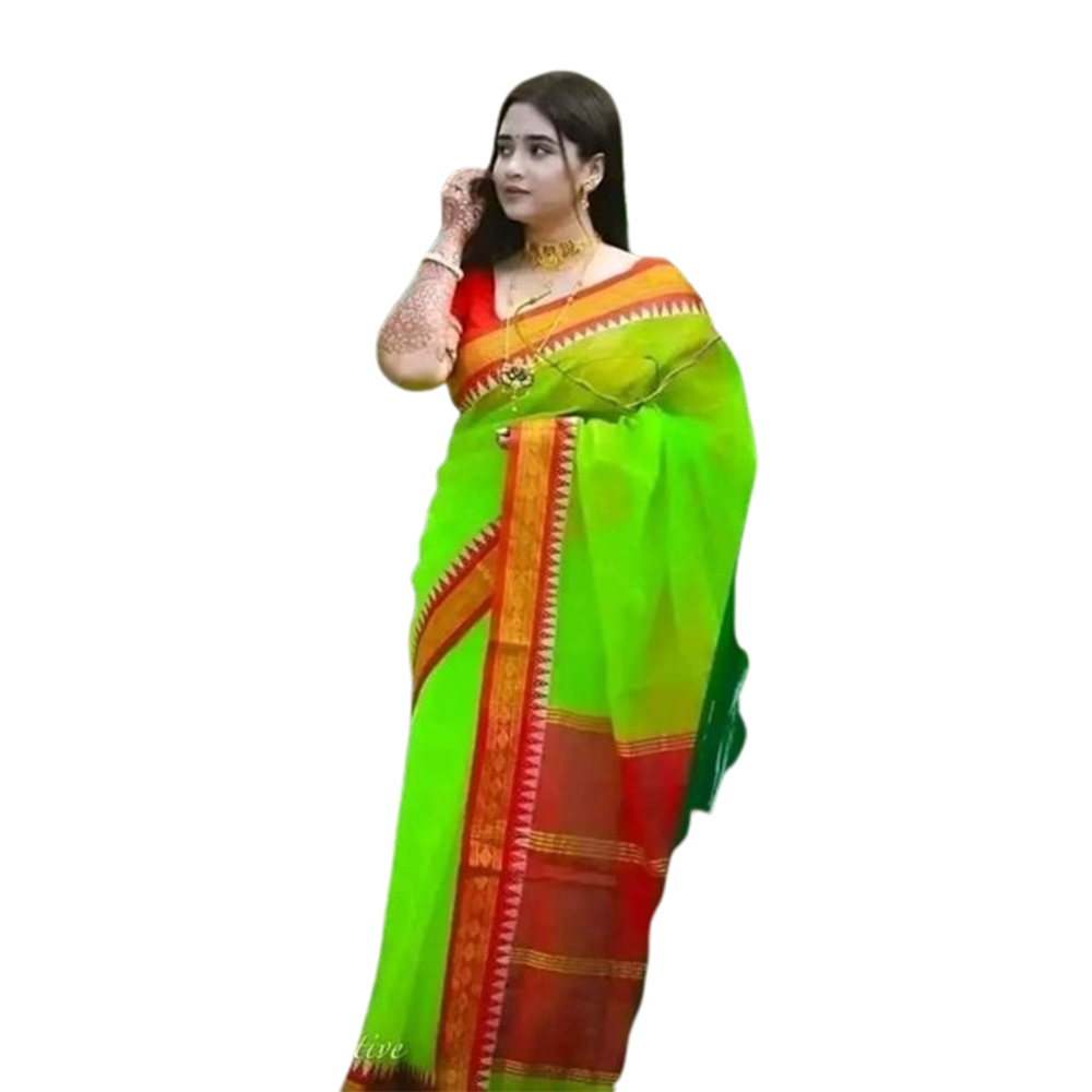 Cotton Saree with Blouse Piece For Women - Multicolor - SP-C02