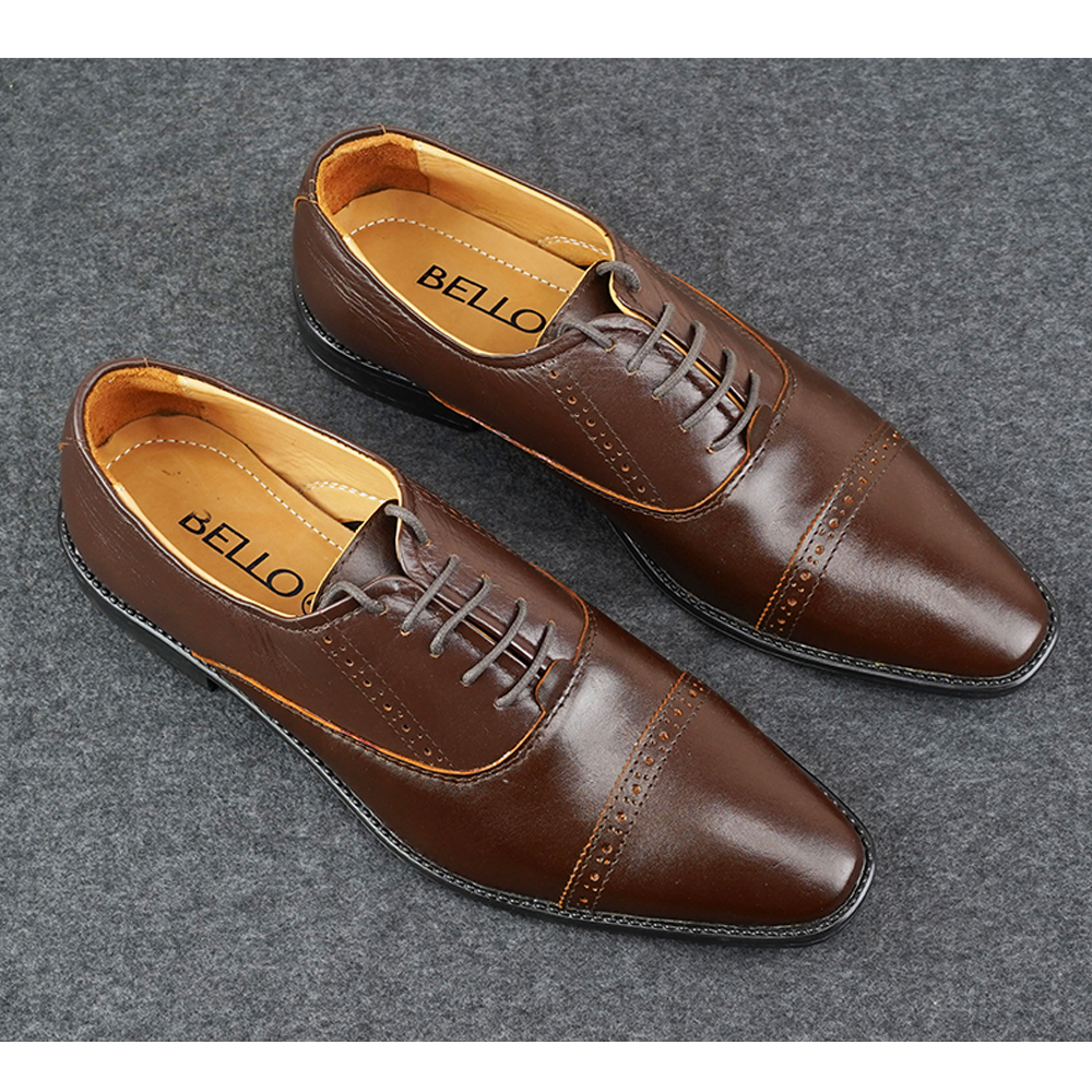 Oxford Leather Formal Shoes For Men Chocolate 101 017