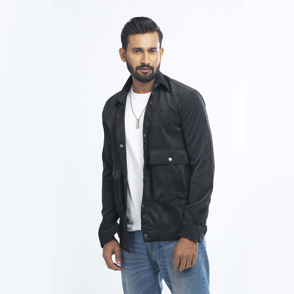 Cord Jacket for Men - Black - SP0004