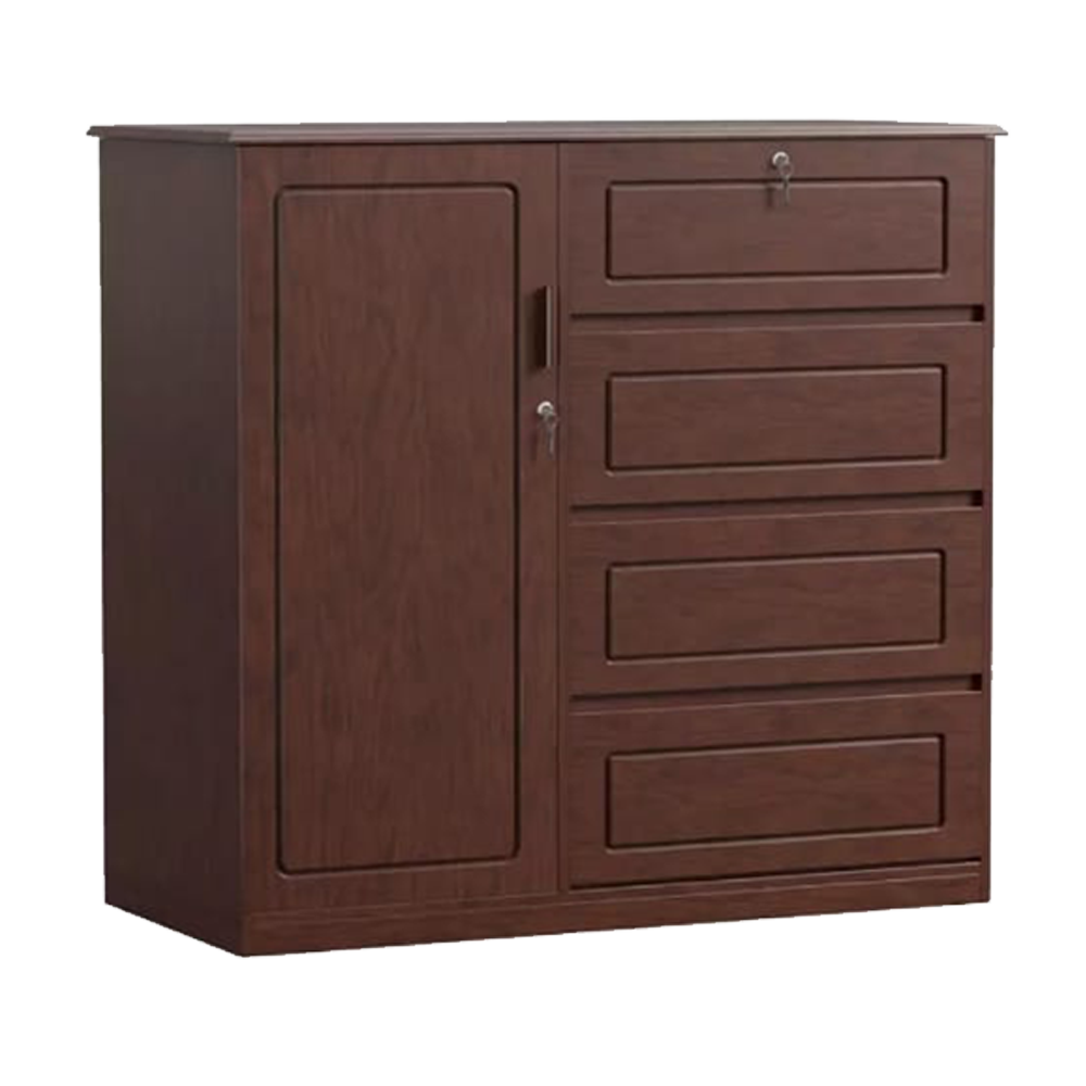 Twin Mart Malaysian Process Wood Wardrobe - 4'*5' Feet