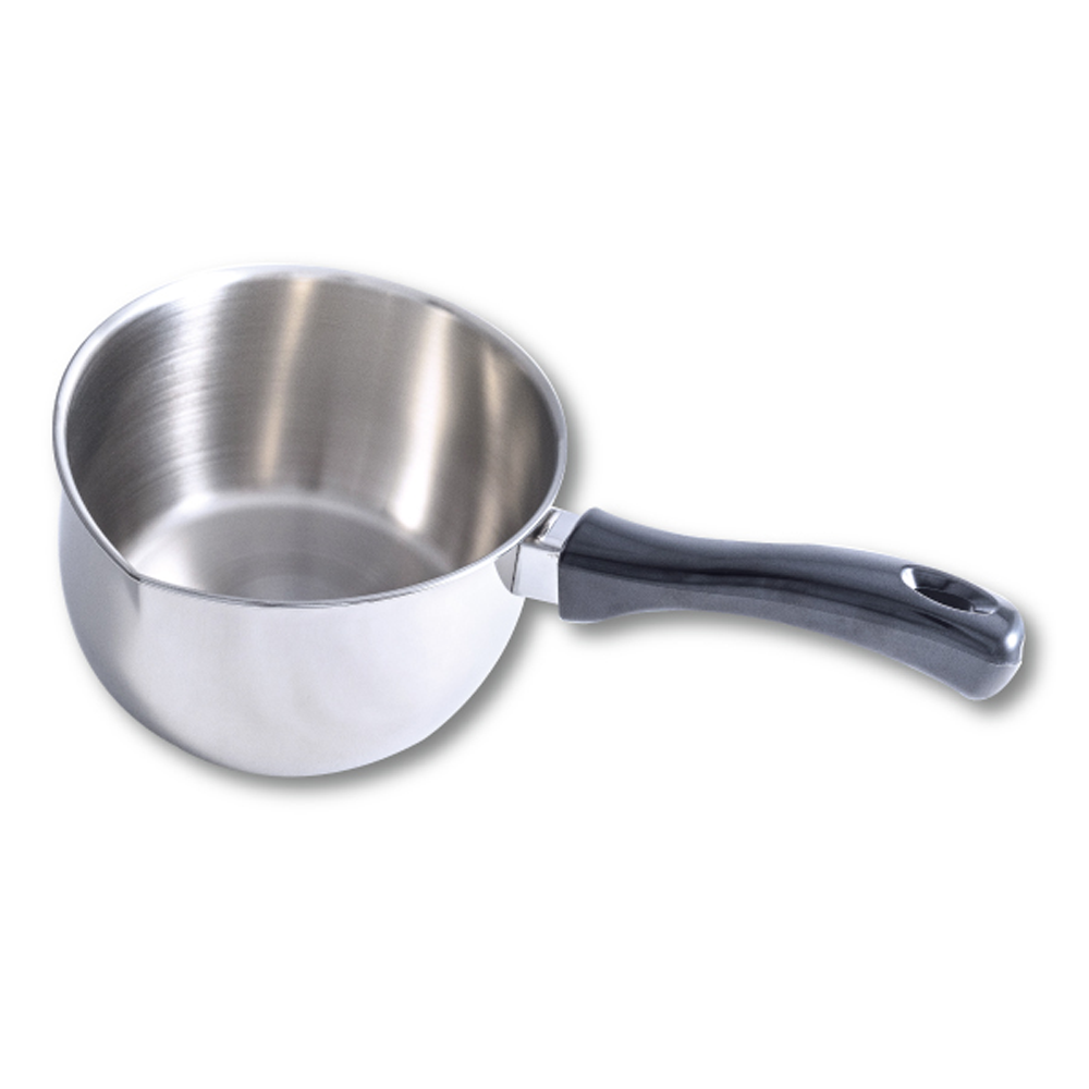 Milk Pan with Bakelite Long Handle - 16 cm - Silver - Pot 1007