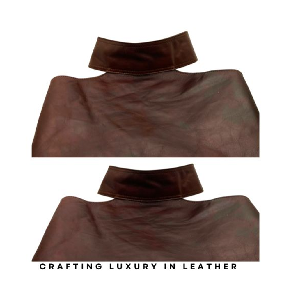 Leather Chest Guard Winter Protection For Bike - Dark Brown