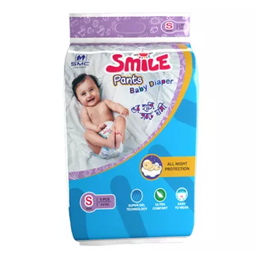 SMC Smile Baby Diaper Pants - S - 4-8 Kg - 5 Pcs