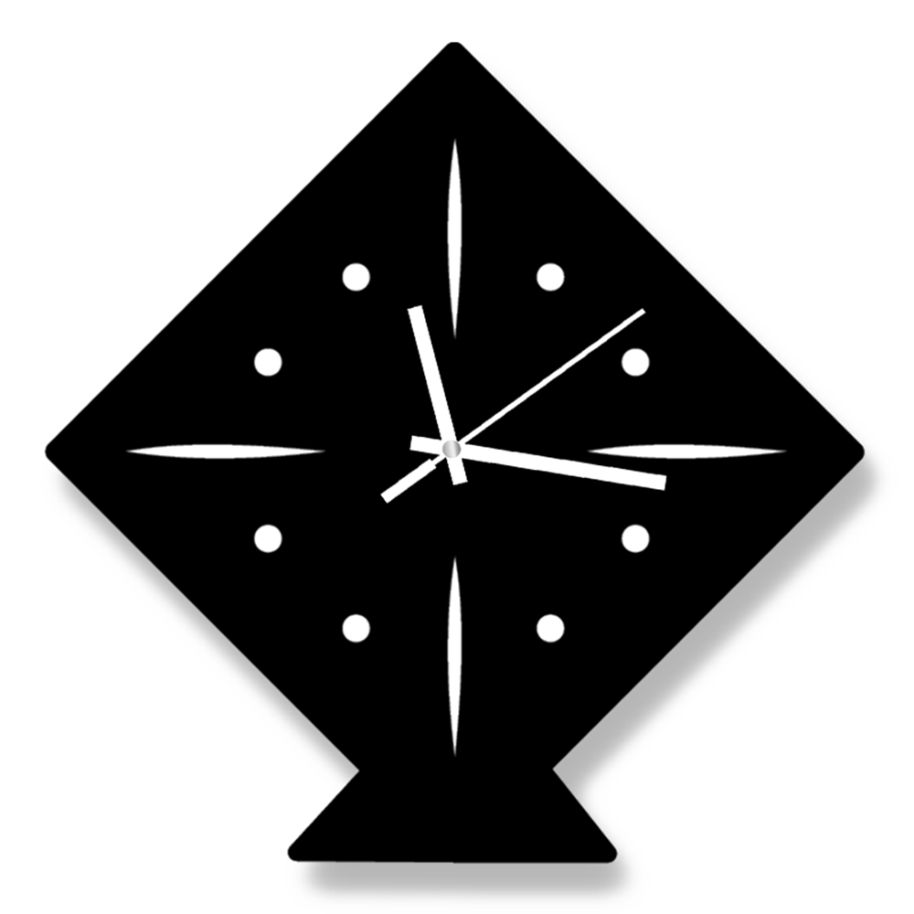 Kite MDF Wooden Wall Clock - Black - DC-1002