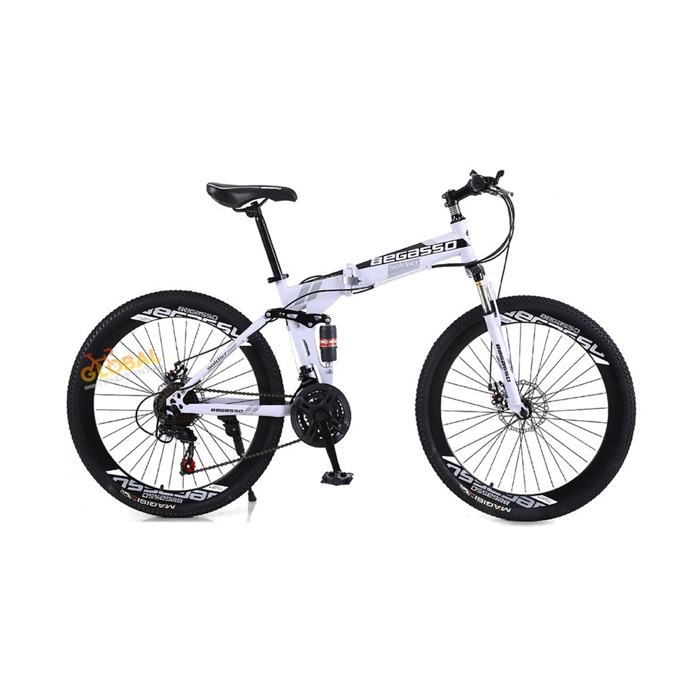 Begasso 26" Inch Spoke Rim Folding Bicycle - White