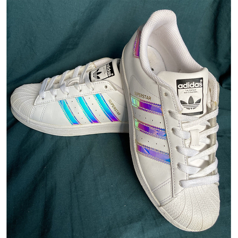 Adidas PU Leather Superstar Low Rainbow Sneakers For Men - White