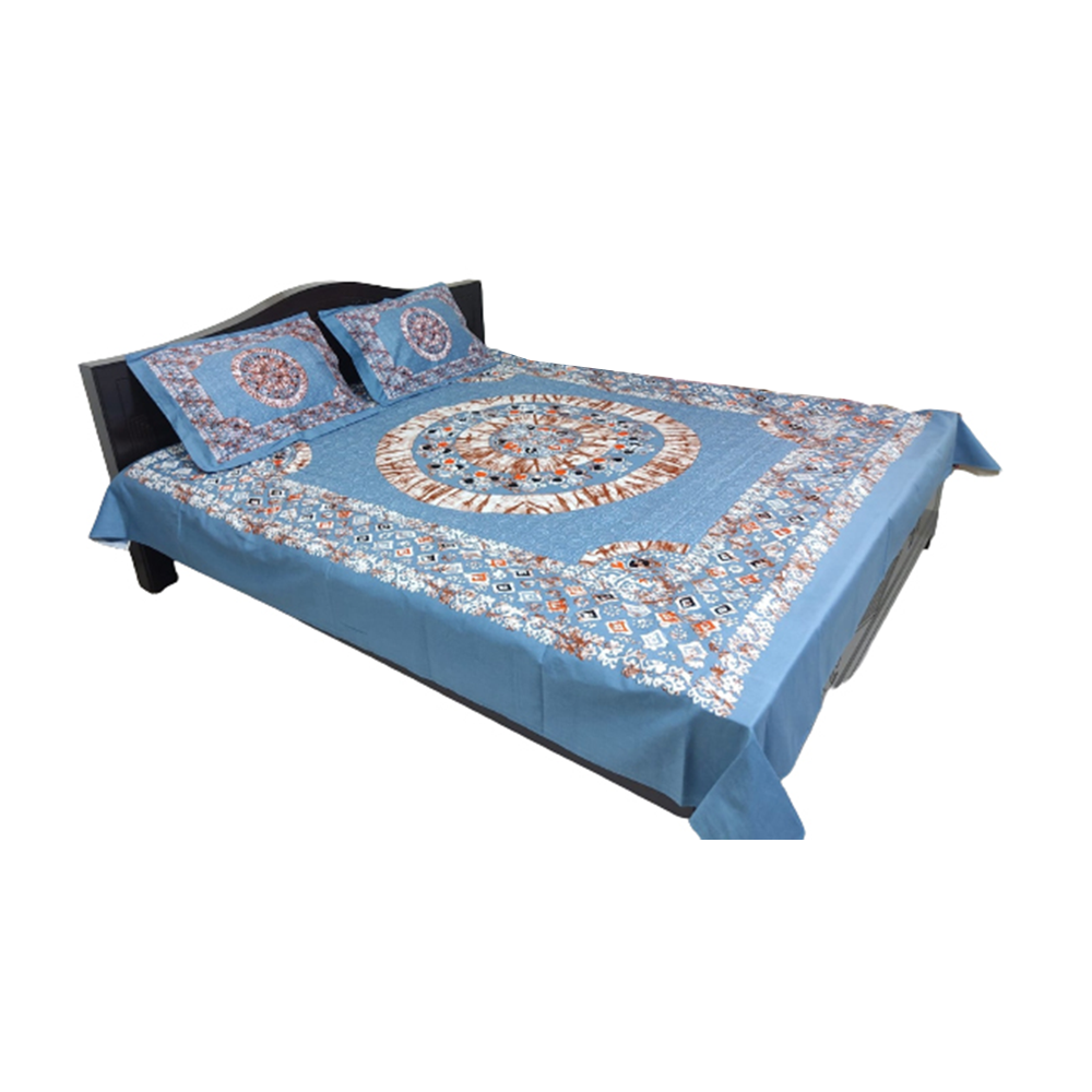 Cotton Panel King Size Bedsheet - ST-317 - Multicolor