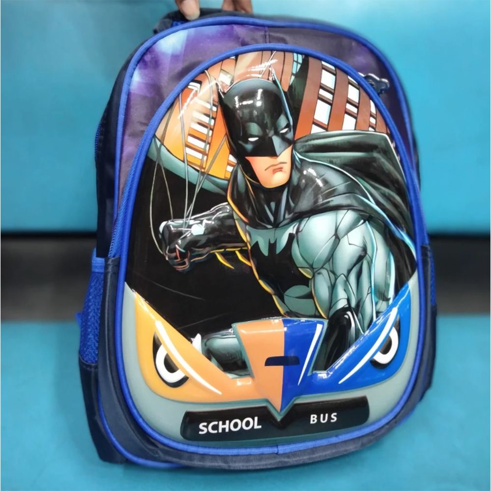 Polyester Batman School Backpack For Kids Multicolor 12 Inch