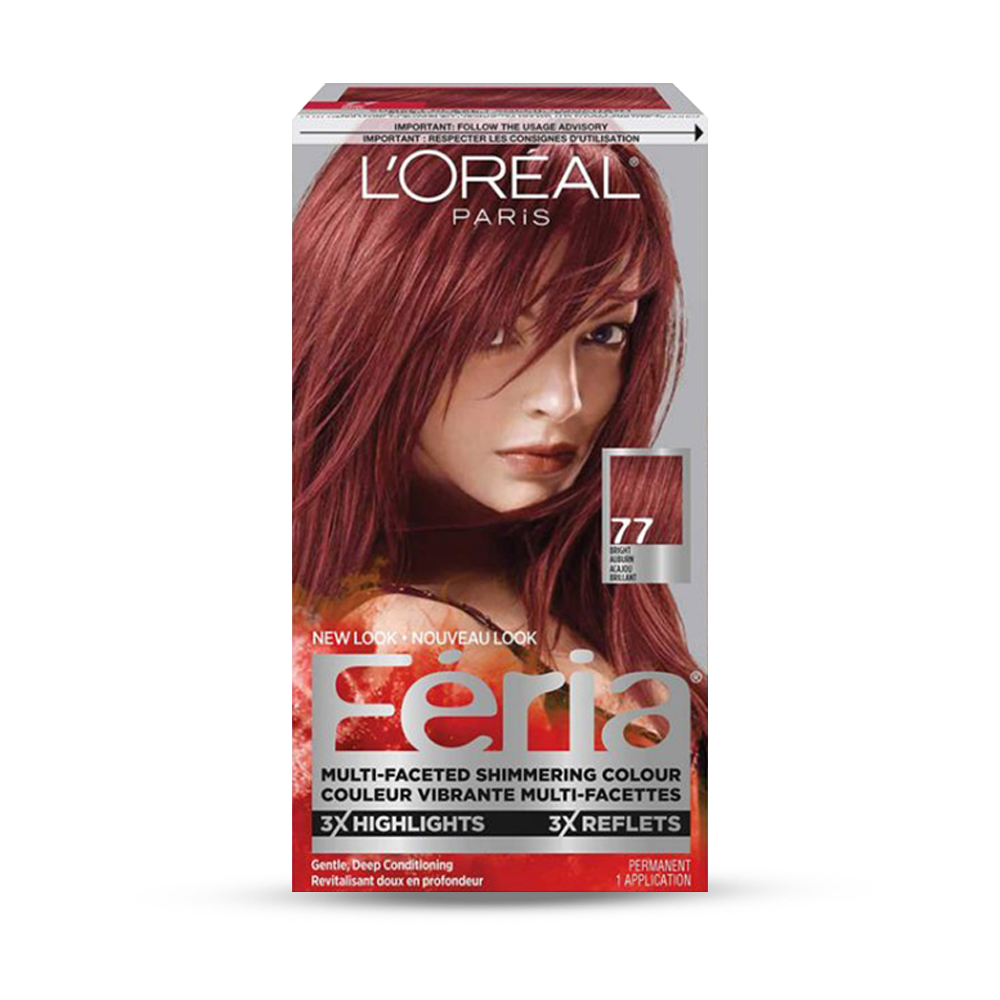 L'Oreal Paris Feria Multi-Faceted Shimmering Color - 77 Bright Auburn