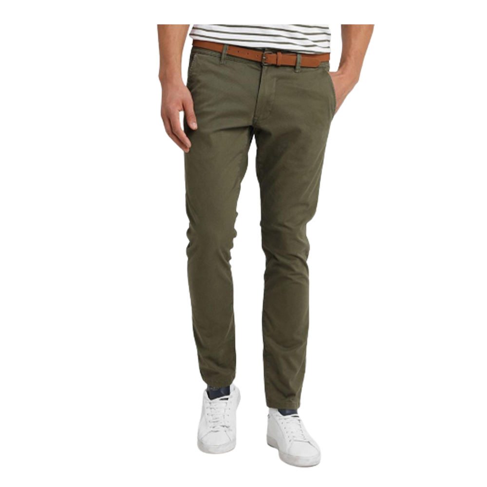 Cotton Chinos Gabardine Pant For Men - Olive - NZ-3206