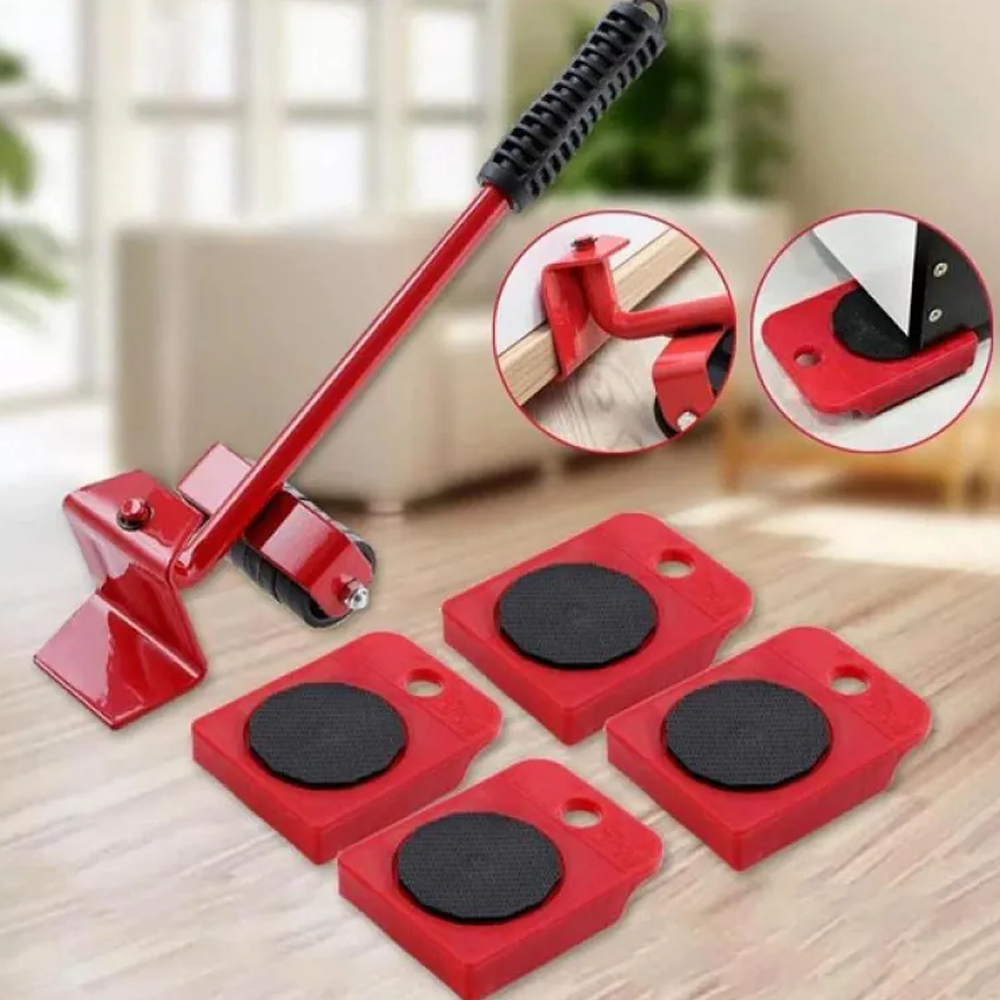 Stainless Steel Furniture Easy Moving Tool Set - Red